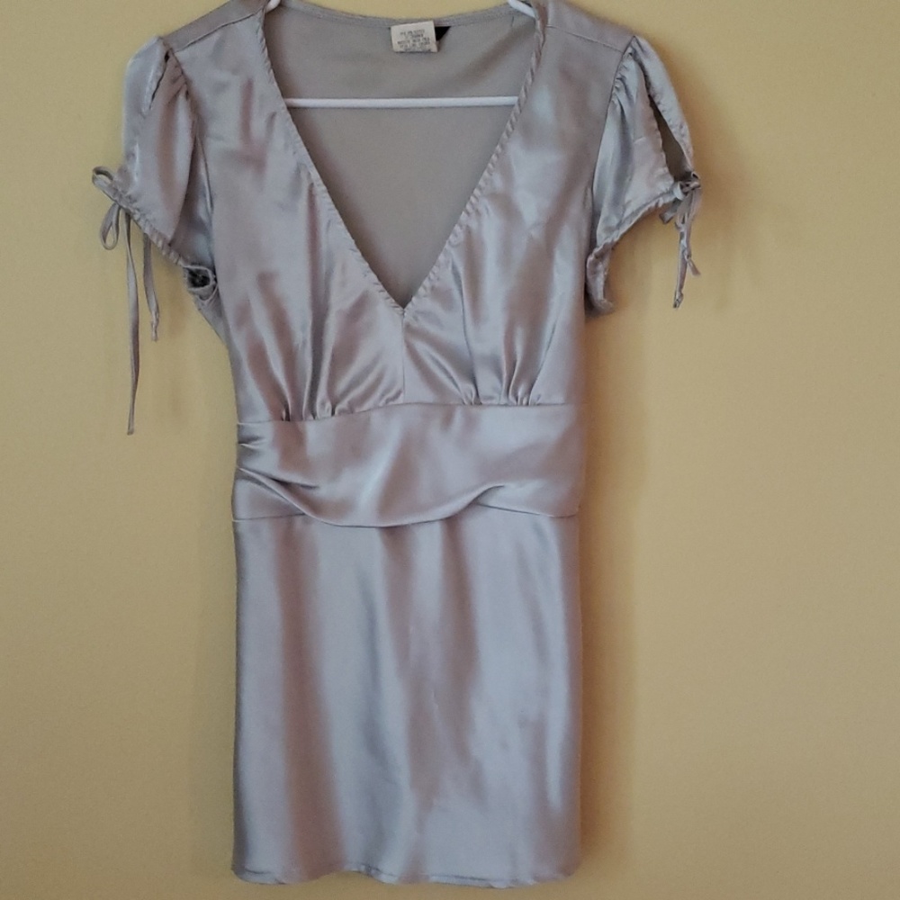 Maurices Silver Satin blouse